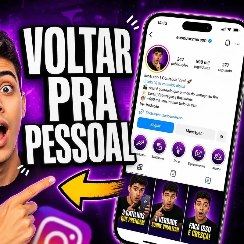 Como Voltar Conta Instagram para Pessoal